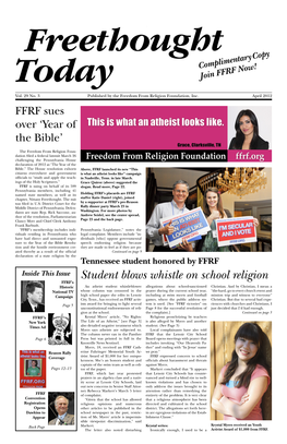 April 2012 FFRF Sues Over ‘Year of the Bible’