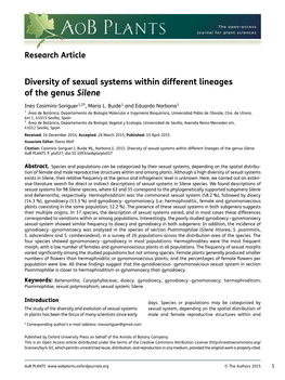 Diversity of Sexual Systems Within Different Lineages of the Genus Silene