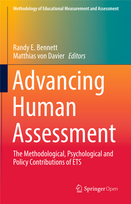 Randy E. Bennett Matthias Von Davier Editors the Methodological