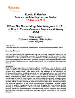 When the Uncertainty Principle Goes to 11... Or How to Explain Quantum Physics with Heavy Metal