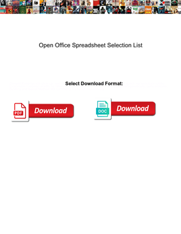 Open Office Spreadsheet Selection List