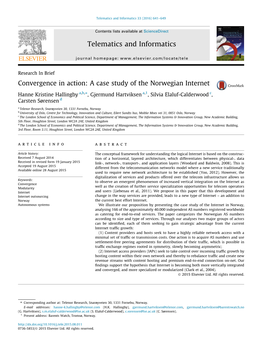 Convergence in Action: a Case Study of the Norwegian Internet