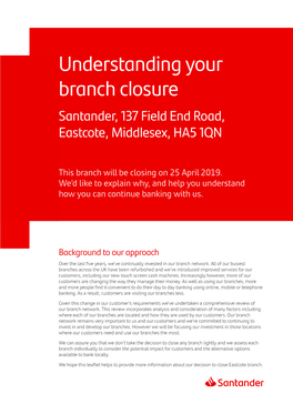 Eastcote Branch Closure