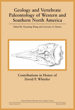 Geology and Vertebrate Paleontology of Western and Southern North America