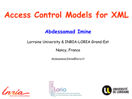 Access Control Models for XML