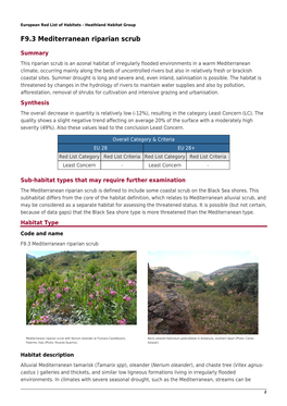 F9.3 Mediterranean Riparian Scrub