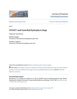 And Cone-Rod Dystrophy in Dogs