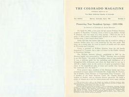 COLORADO MAGAZINE Published Quarterly By