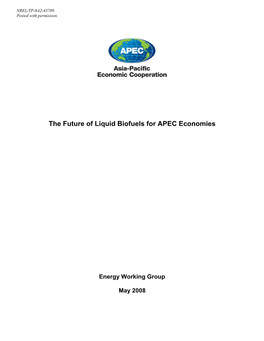 The Future of Liquid Biofuels for APEC Economies