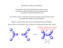 Introduction to Alkenes and Alkynes in an Alkane, All Covalent Bonds