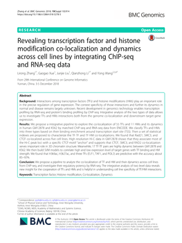 Revealing Transcription Factor and Histone Modification Co-Localization and Dynamics Across Cell Lines by Integrating Chip-Seq A
