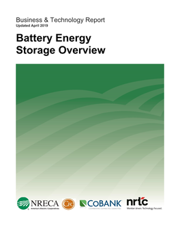 Battery Energy Storage Overview