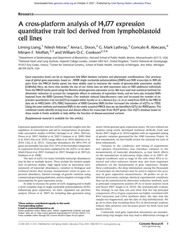 A Cross-Platform Analysis of 14,177 Expression Quantitative Trait Loci Derived from Lymphoblastoid Cell Lines