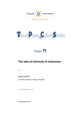 Paper the Idea of Ethnicity in Indonesia