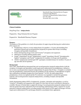 Clinical Guideline Drug/Drug Class: Antipsychotics Prepared By