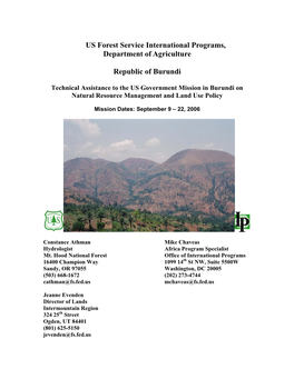 US Forest Service International Programs, Department of Agriculture