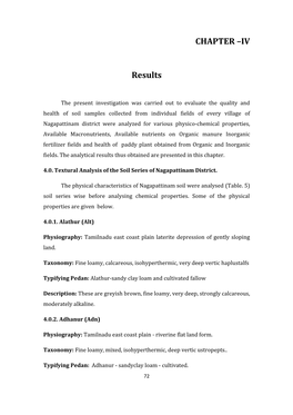 CHAPTER –IV Results