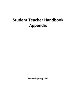 Student Teacher Handbook Appendix