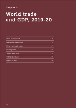 Chapter III World Trade and GDP, 2019-20