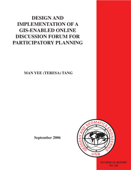 Design and Implementation of a Gis-Enabled Online Discussion Forum for Participatory Planning