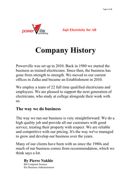 Company History