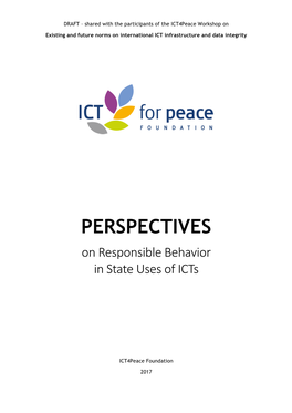 PERSPECTIVES on Responsible Behavior in State Uses of Icts