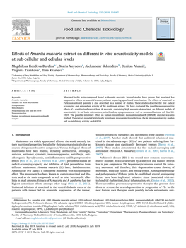 Effects of Amanita Muscaria Extract on Different in Vitro Neurotoxicity