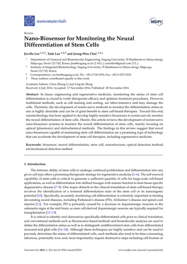 Nano-Biosensor for Monitoring the Neural Differentiation of Stem Cells