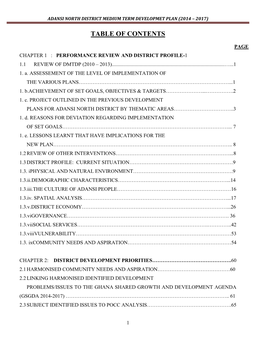 Adansi North District Medium Term Developmet Plan (2014 – 2017)