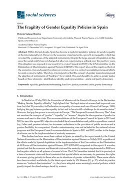 The Fragility of Gender Equality Policies in Spain