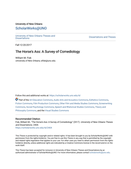 The Horse's Ass: a Survey of Comediology