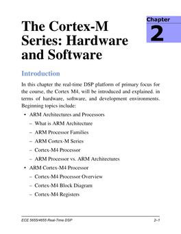 The Cortex-M Series: Hardware and Software