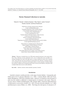 Marine Mammal Collections in Australia