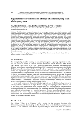 High Resolution Quantification of Slope–Channel Coupling in an Alpine Geosystem