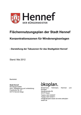 Flächennutzungsplan Der Stadt Hennef