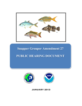 Snapper Grouper Amendment 27 PUBLIC HEARING DOCUMENT