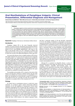 Oral Manifestations of Pemphigus Vulgaris