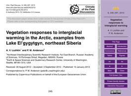 Vegetation Responses to Interglacial Warming