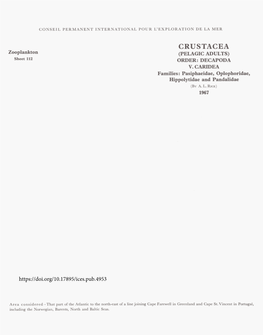 CRUSTACEA Zooplankton (PELAGIC ADULTS) Sheet 112 ORDER: DECAPODA V