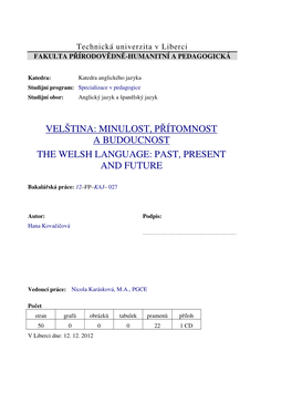 Minulost, Přítomnost a Budoucnost the Welsh