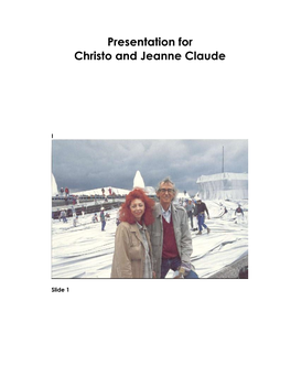 Presentation for Christo and Jeanne Claude