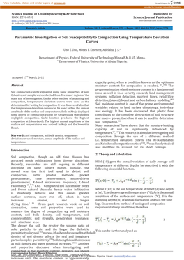 Parametric Investigation of Soil Susceptibility to Compaction Using Temperature Deviation Curves