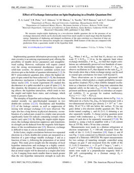 Effect of Exchange Interaction on Spin Dephasing in a Double Quantum Dot