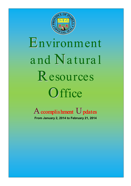 Environment and Natural Resources Office Accomplishment Updates