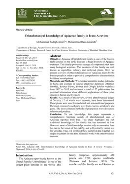 Ethnobotanical Knowledge of Apiaceae Family in Iran: a Review