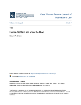 Human Rights in Iran Under the Shah