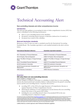 Technical Accounting Alert