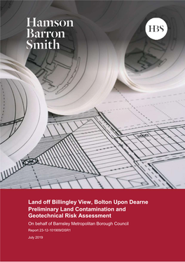 Land Off Billingley View, Bolton Upon Dearne Preliminary Land Contamination and Geotechnical Risk Assessment