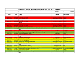 Athletics North West North - Fixtures for 2017 DRAFT 1 Version 1 8/30/2016