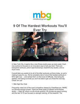 9 of the Hardest Workouts You'll Ever Try